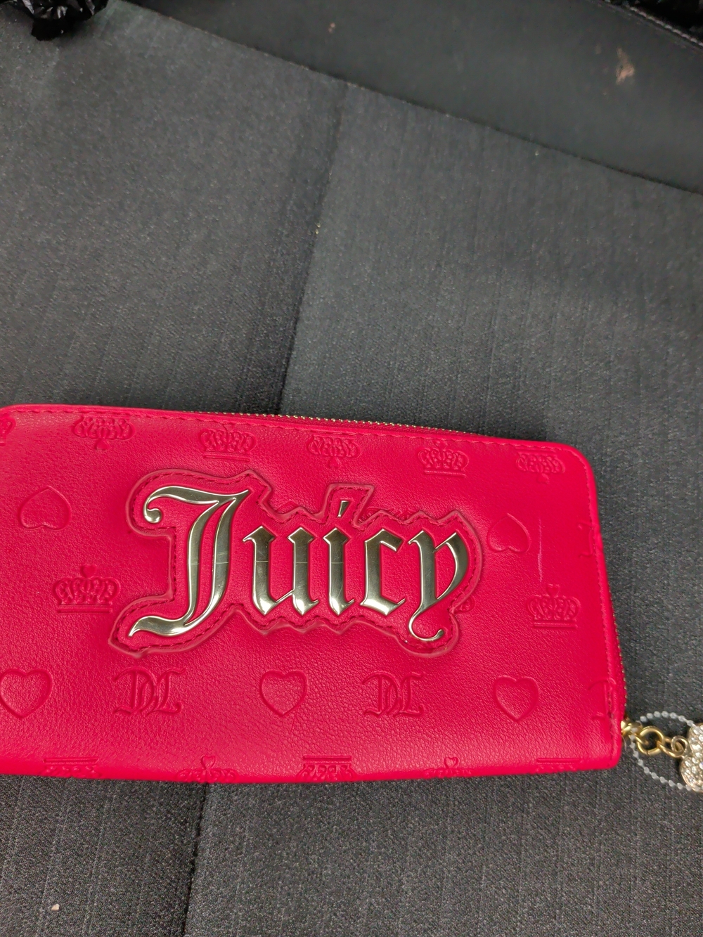 Juicy Couture Fuchsia Zip-Around Wallet with Gold Accent